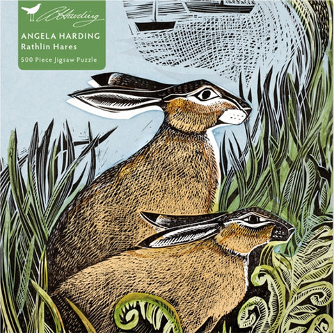 Adult Jigsaw Puzzle: Rathlin Hares by Angela Harding (500 pieces)
